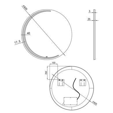 фото Зеркало Qtap Robin R830 с LED-подсветкой, QT13782601W