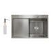 фото Мойка для кухни интегрированная Lidz Handmade H7849L крыло слева (LDH7849BRUL45592) Brushed Steel 3,0/1,0 мм