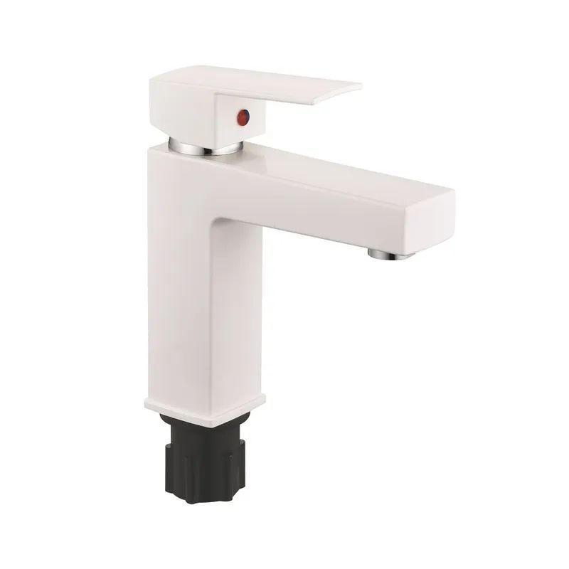 фото Смеситель для умывальника Plamix Kubus-001 SET White (с подводкой) (PM0671)