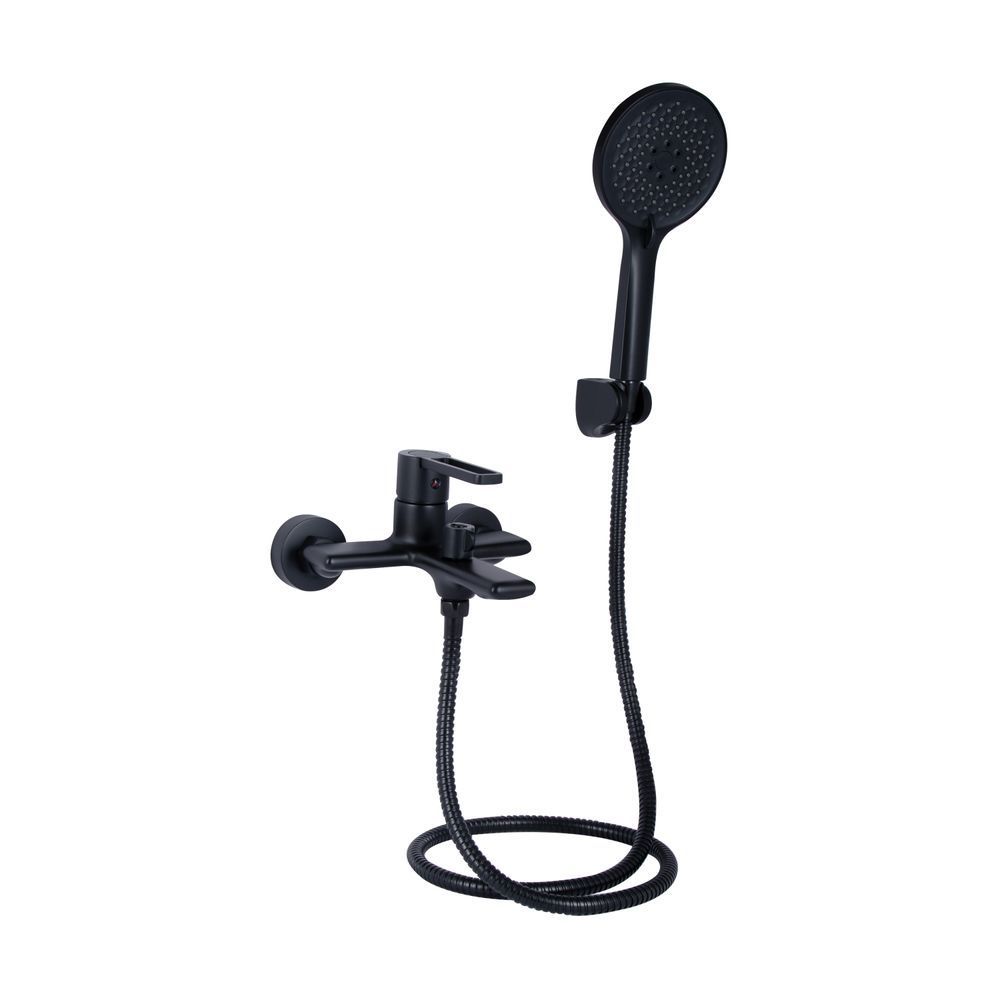 фотографія Змішувач для ванни Qtap Taurus (з душовим гарнітуром) QTTAU259BLM45662 Black Matt