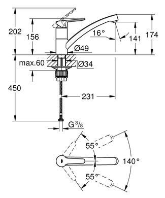фотографія Змішувач для кухні Grohe BauEco (31680000)