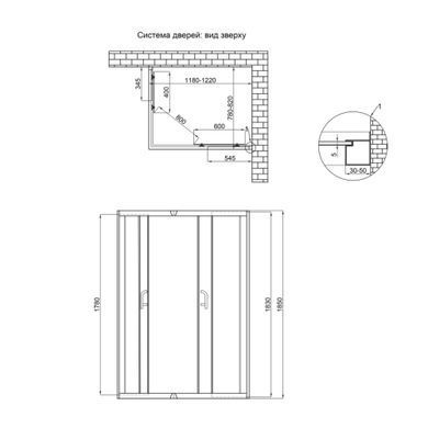 фотографія Душова кабіна Lidz Wawel SC120x80.SAT.LOW.FR, скло Frost 5 мм без піддона