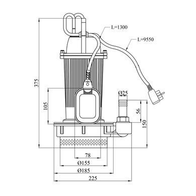 фото Насос дренажний Pumpman QDX1,5-24-0,55 кВт Hmax 25 м Qmax 7,2 куб.м 550 Вт