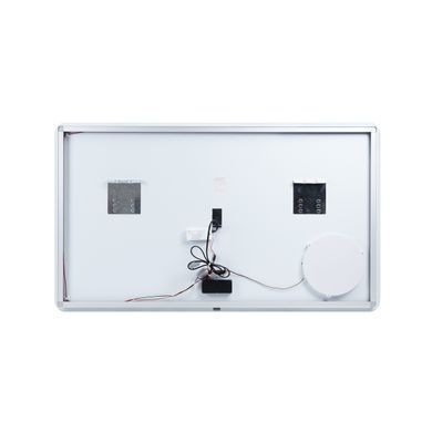 фотографія Дзеркало Qtap Scorpio 1200х700 з LED-підсвічуванням Touch, лінза, цифровий годинник, димер, рег. яскравості QT14781004W
