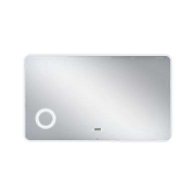 фотографія Дзеркало Qtap Scorpio 1200х700 з LED-підсвічуванням Touch, лінза, цифровий годинник, димер, рег. яскравості QT14781004W