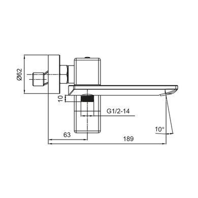 фото Змішувач для ванни з коротким виливом Koer KB-41010-05 (Колір чорний) (KR3485)