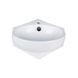 Комплект Qtap Leo N: Раковина подвесная угловая овальная 380x360x130 мм WHITE + Донный клапан PU02O