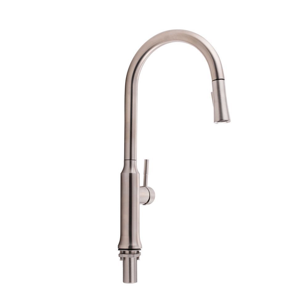 фотографія Змішувач для кухні Qtap Baruska з висувним виливом QTBAR9137103UN Brushed Nickel PVD
