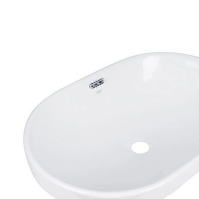 фото Комплект Qtap Leo: Раковина врезная овальная 590x400x170 мм White + Донный клапан PU02O