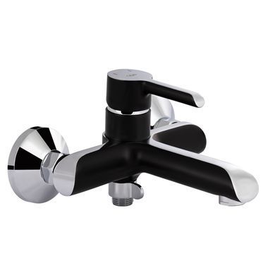 фото Смеситель для ванны Qtap Grand (c душевым гарнитуром) QTGRABCR006 Chrome/Black