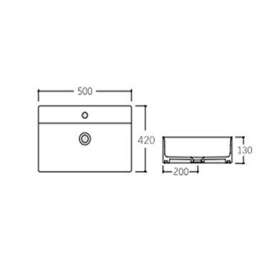 фотографія Раковина Qtap Nando LT 500х420х130 White з донним клапаном QT12112173SW