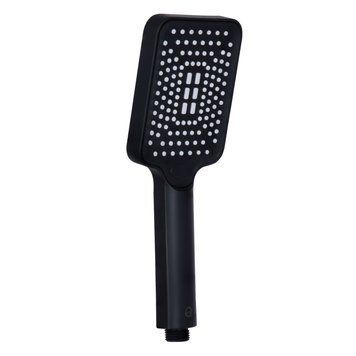 фотографія Лейка для ручного душа Qtap Rucni 245x95 мм прямоугольная QTRUC125BLM45780 Black Matt