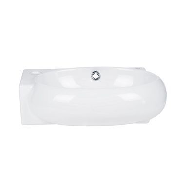 фото Комплект Qtap Leo: Раковина подвесная овальная левая 430x290x140 мм White + Донный клапан PU02O