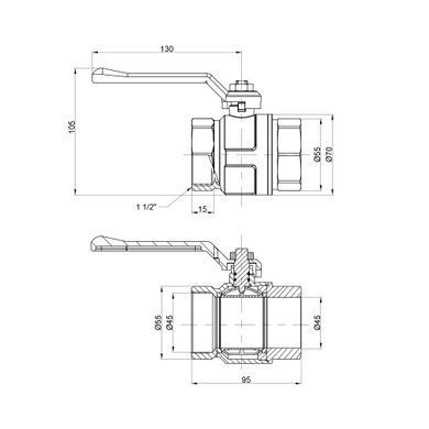 фото Кран шаровой Icma 1"1/2 прямой №350