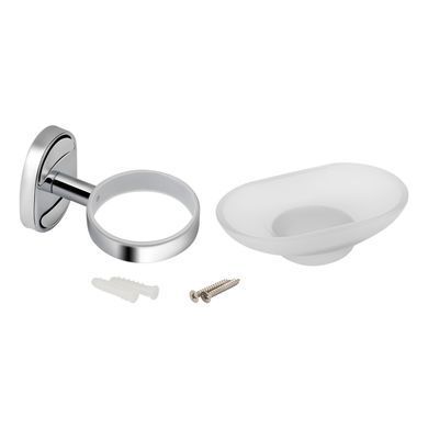 фото Мыльница с держателем Lidz Oreo 0201 настенная (матовое стекло) LDORE0201CRM22083 Chrome