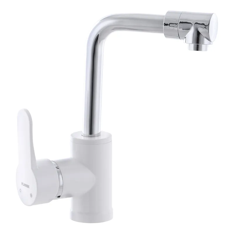 фото Змішувач для кухні Plamix Mario-001 White (без підводки) (PM0556)