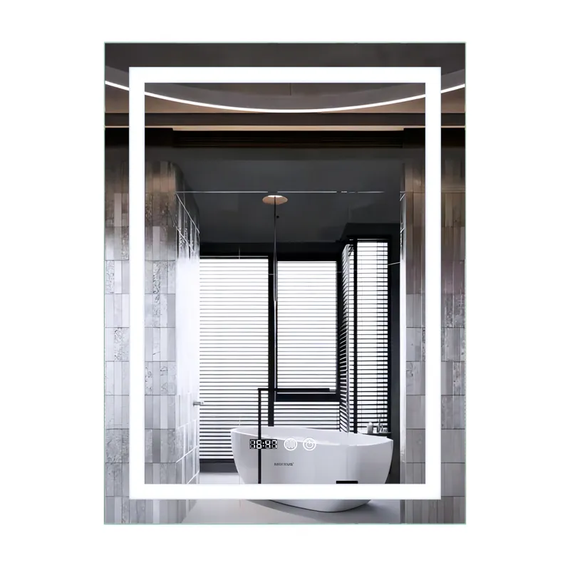 фото Дзеркало MIXXUS PREMIUM FLASH MR21-70x90 з LED Touch, Anti-fog, димером, рег. яскравості, годинником (MP6618)