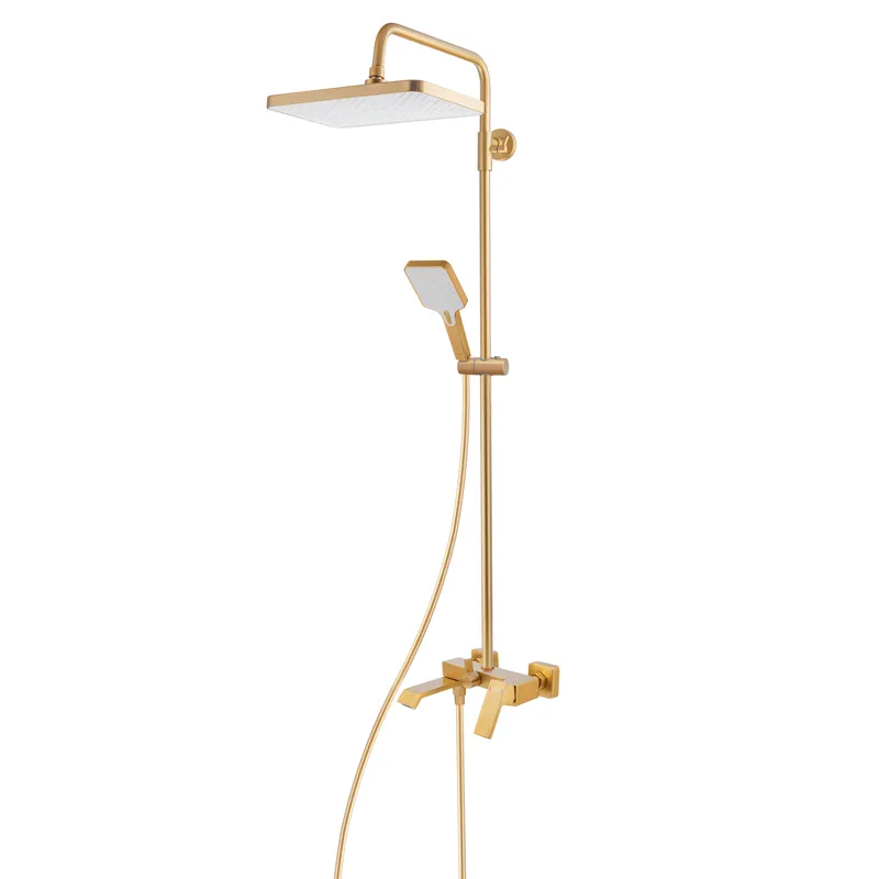 фото Душова колона зі змішувачем HAIBA GAUDI 009-J BRUSHED GOLD (HB9584)