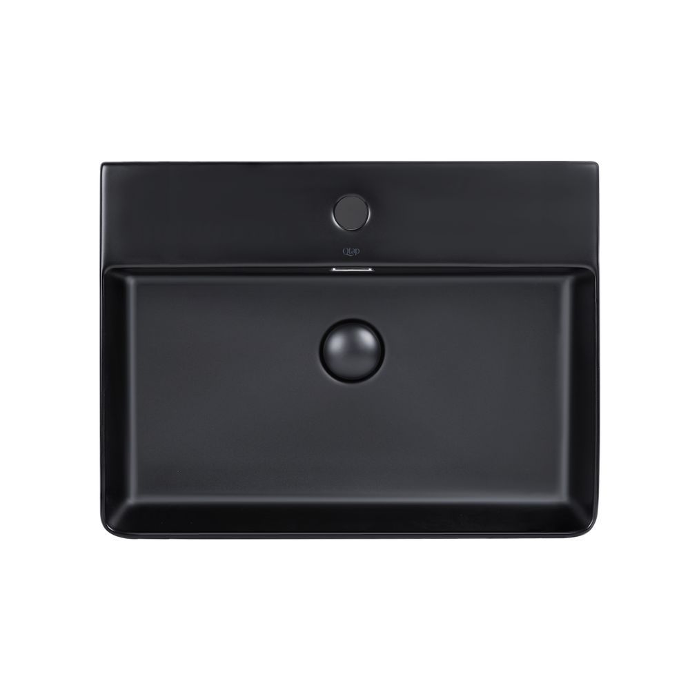 фото Раковина Qtap Nando LT 600х420х120 Matt black с донным клапаном QT12112173MBMB