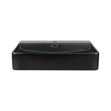 фотографія Раковина Qtap Nando LT 600х420х120 Matt black з донним клапаном QT12112173MBMB