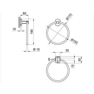 фотографія Тримач для рушника Qtap Liberty D 160 мм QTLIBCRM1160 Chrome