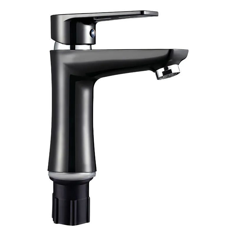 фото Смеситель для умывальника Plamix Oscar-001 Black (с подводкой) (PM0613)