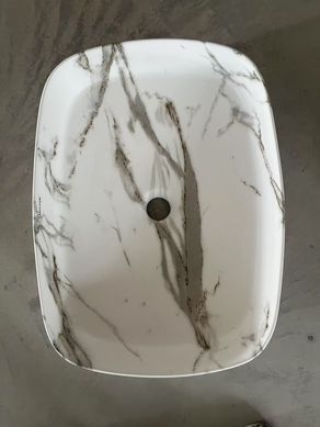 фото Раковина накладна Mixxus Premium BEVEL-0102 MARBLE 495х370х135mm (MP6519)