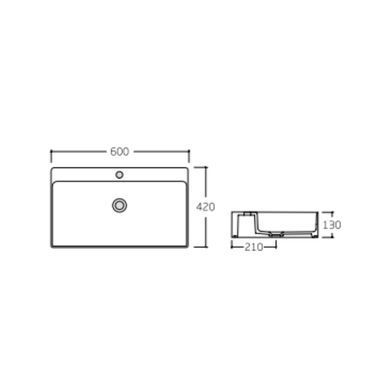 фотографія Раковина Qtap Nando LT 600х420х130 White QT12112173WN