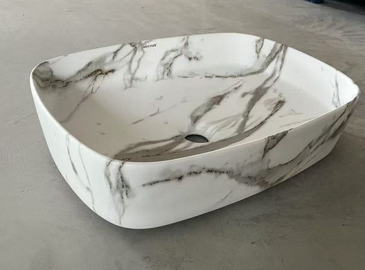 фото Раковина накладна Mixxus Premium BEVEL-0102 MARBLE 495х370х135mm (MP6519)