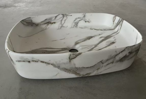 фото Раковина накладна Mixxus Premium BEVEL-0102 MARBLE 495х370х135mm (MP6519)