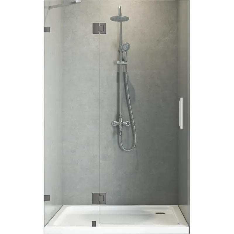фото Двері у нішу розпашні KOER SR SD04-120x200-TR-07 прозоре скло EASY CLEAN 10мм графіт (KR5388)