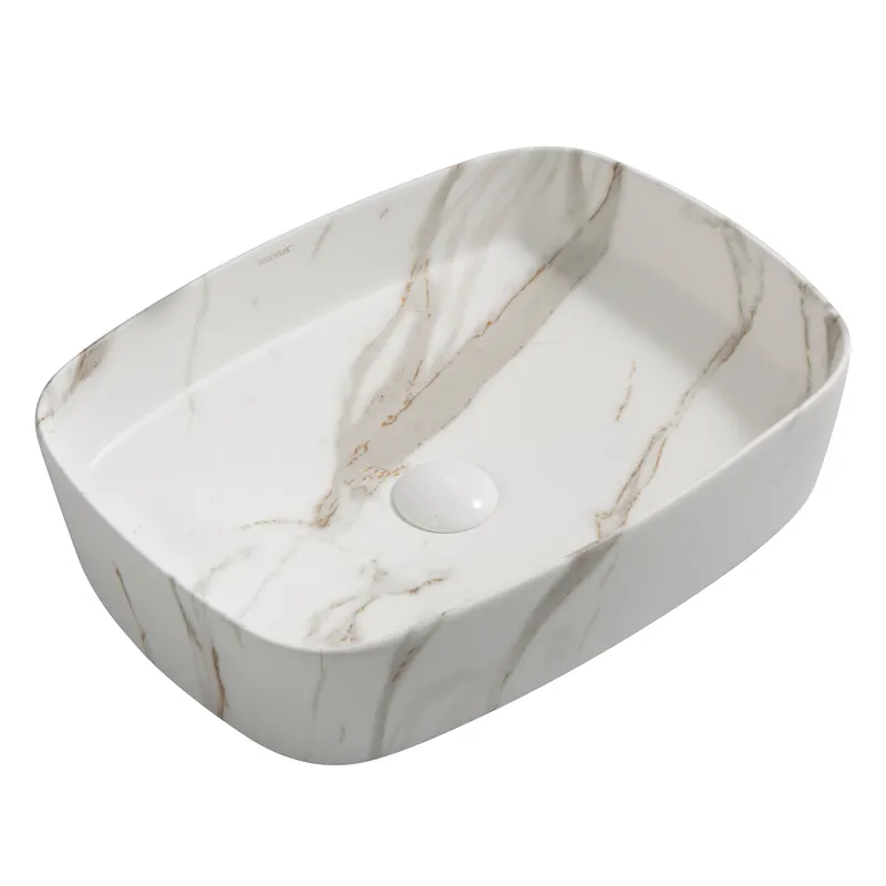 фото Раковина накладна Mixxus Premium BEVEL-0102 MARBLE 495х370х135mm (MP6519)
