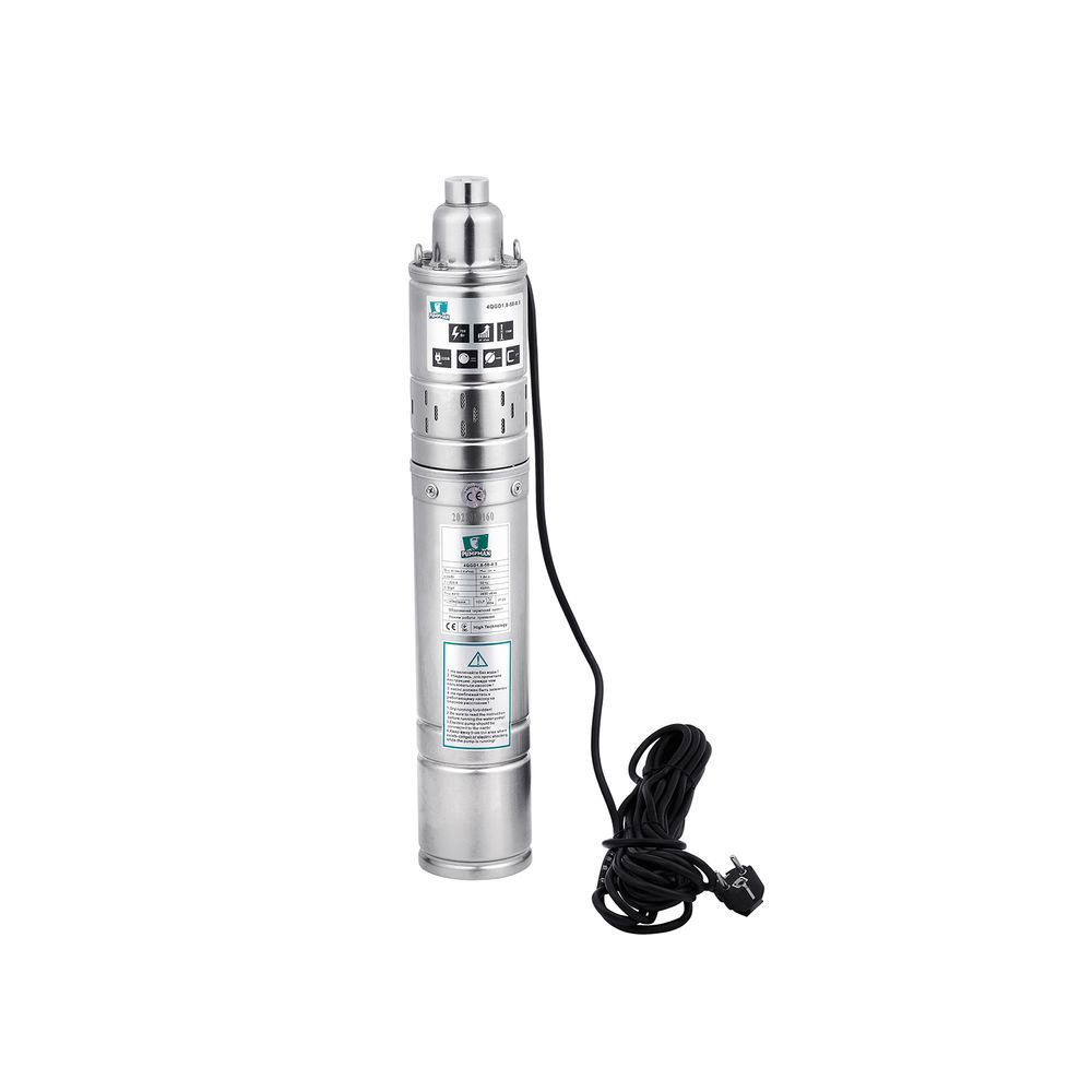фото Насос глубинный шнековый Pumpman 4QGD1.8-50-0.55 кВт Нmax 130 м Qmax 1,8 куб.м 550 Вт