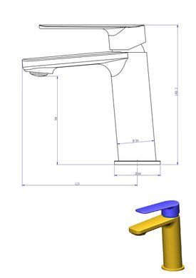 фото Смеситель для умывальника PERLA "Jack" хром PBZ6303
