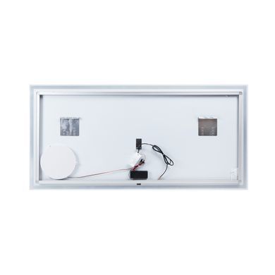 фотографія Дзеркало Qtap Stork 1400х700 з LED-підсвічуванням Touch, лінза, цифровий годинник, димер, рег. яскравості QT1578142270140W