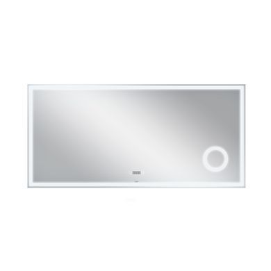 фотографія Дзеркало Qtap Stork 1400х700 з LED-підсвічуванням Touch, лінза, цифровий годинник, димер, рег. яскравості QT1578142270140W