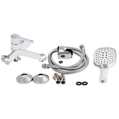 фотографія Змішувач для ванни Qtap Grand (з душовим гарнітуром) QTGRAWCR006 Chrome/White