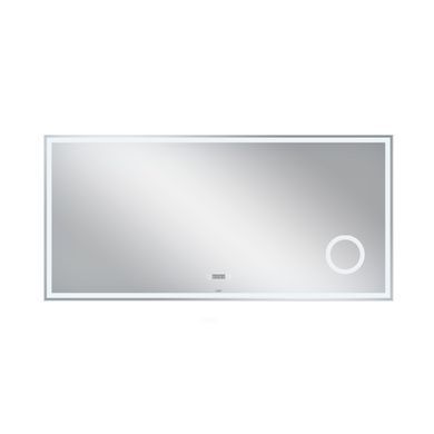 фотографія Дзеркало Qtap Stork 1400х700 з LED-підсвічуванням Touch, лінза, цифровий годинник, димер, рег. яскравості QT1578142270140W