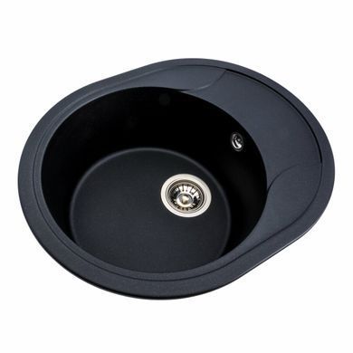 фото Гранітна мийка для кухні VALESO 5847 ONYX матова (чорний металік)