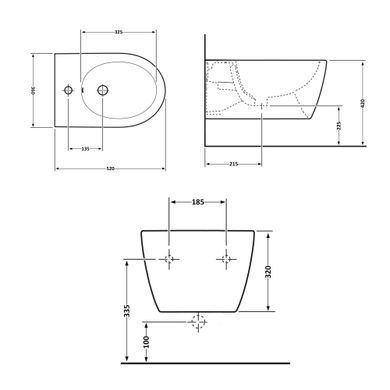 фото Биде подвесное Qtap Jay 520х360х320 White QT07555376W