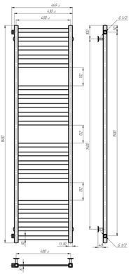 фотографія Рушникосушарка водяна Magnus П20 400х1600 Deffi нержавіюча сталь (Білий, Бокове ліве підключення)