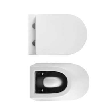 фотографія Унітаз підвісний Qtap Robin Ultra Quiet безобідковий з сідінням Soft-close 520x365x365 мм WHITE