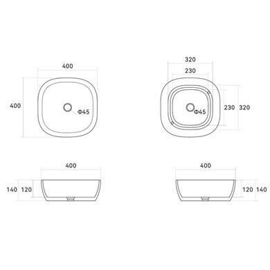 фото Раковина-чаша Qtap Kolibri 400х400х140 мм White QT10116303W