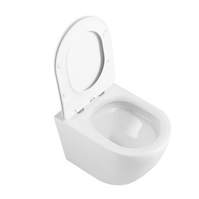 фотографія Унітаз підвісний Qtap Robin Ultra Quiet безобідковий з сідінням Soft-close 520x365x365 мм WHITE