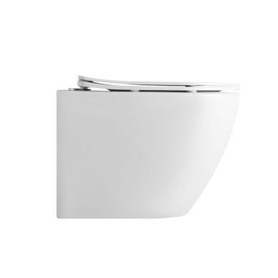 фотографія Унітаз підвісний Qtap Robin Ultra Quiet безобідковий з сідінням Soft-close 520x365x365 мм WHITE