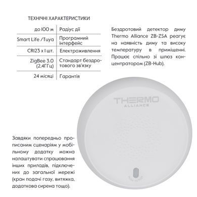 фото ZigBee Беспроводной датчик дыма ZB-ZSA