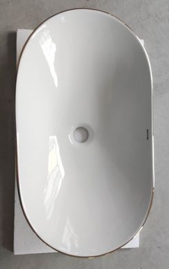 фото Раковина накладна MIXXUS PREMIUM WAVE-0105 EDGE GOLD 620х360х160mm (MP6557)