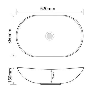 фото Раковина накладна MIXXUS PREMIUM WAVE-0105 EDGE GOLD 620х360х160mm (MP6557)