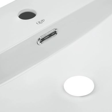 фото Комплект Qtap Nando LT: Раковина подвесная прямоугольная 600х440х130 мм White + Донный клапан PU02O