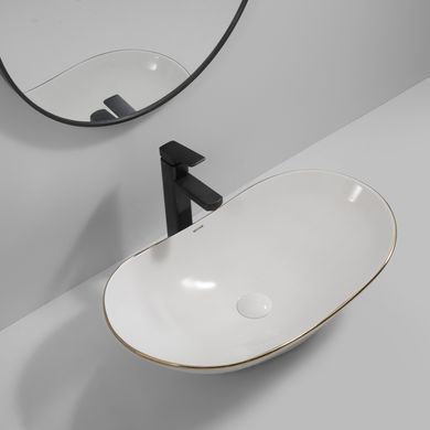 фото Раковина накладна MIXXUS PREMIUM WAVE-0105 EDGE GOLD 620х360х160mm (MP6557)